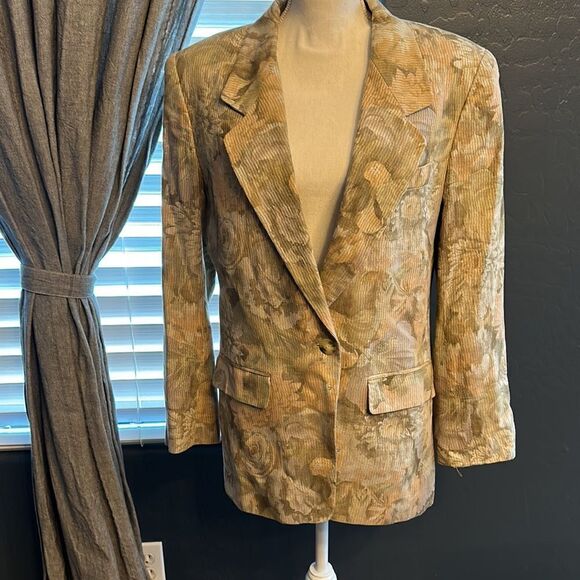 Liz Claiborne VINTAGE blazer with light floral print - Picture 2 of 7